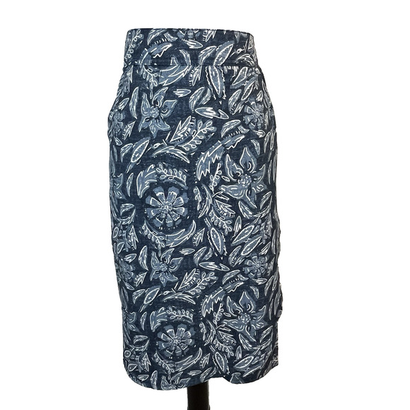 Rustica Rip Skirt Hawaii Women's size XL Blue White Floral Wrap Beach Cover Up - Picture 1 of 8